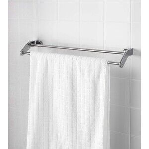 IKEA KALKGRUND Chrome Plated Double Towel Rod Rail